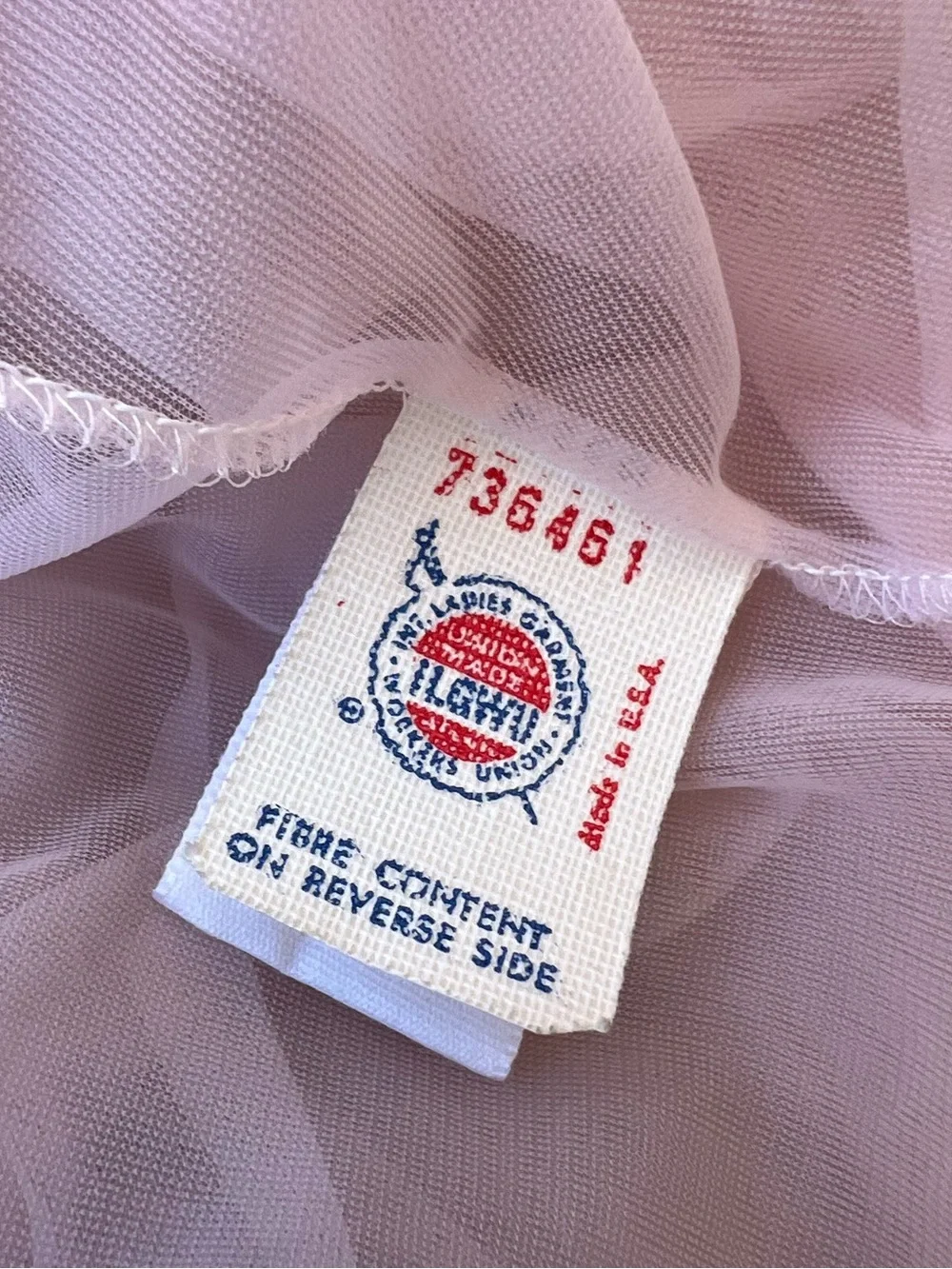 VTG Miss Elaine Sheer Babydoll Nightgown Pink Chiffon Lace Coquette Made in USA